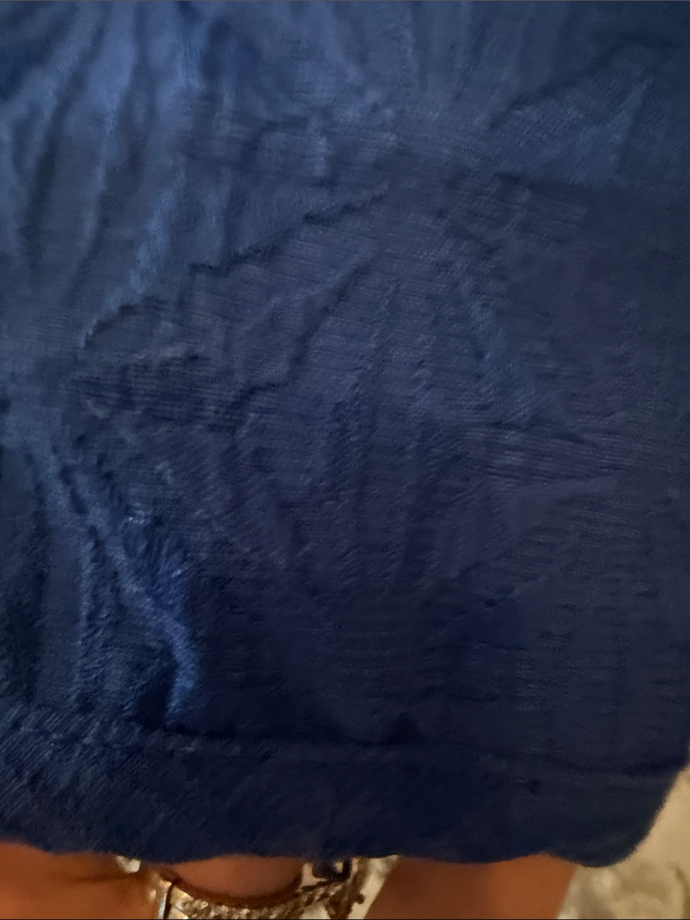 Ruby Rd. Textured Royal Blue Zip-Front Bomber Jacket - Picture 4 of 5